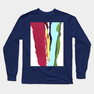 Warm Rainbow Colors Melting Abstract Long Sleeve T-Shirt